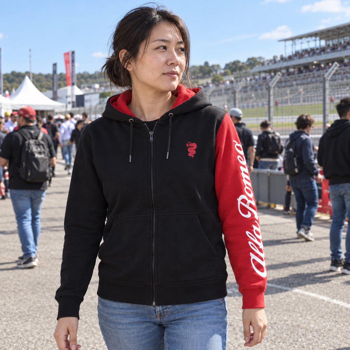 Alfa Romeo Zip Hoodie with AR Logo – Black – S – ilustrační foto 2 (AI)