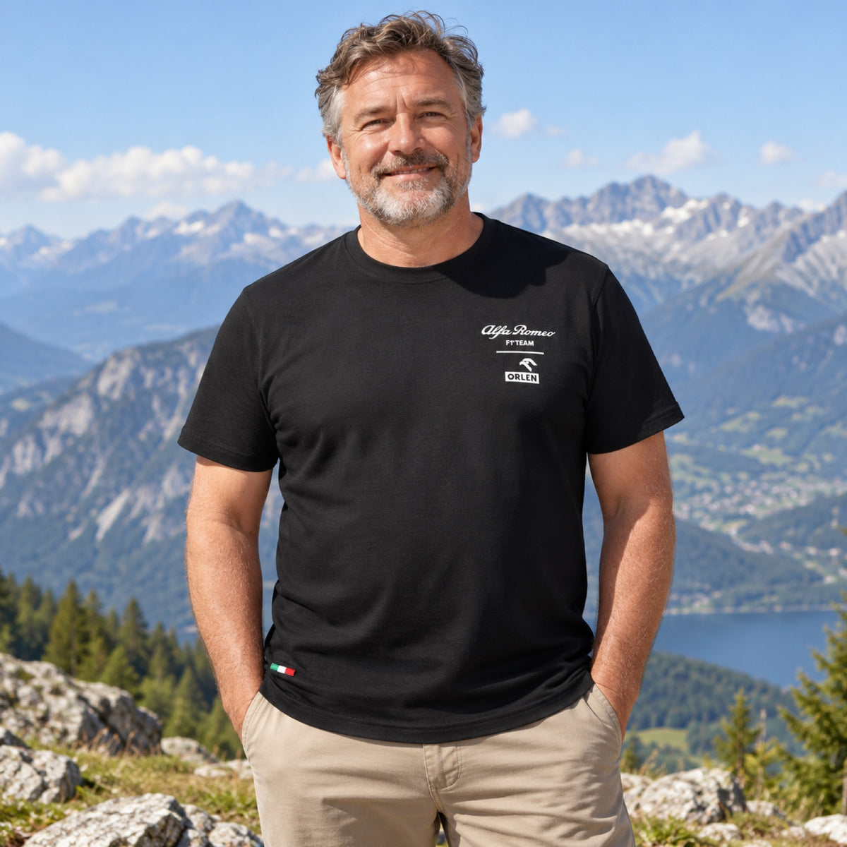 Tricou Alfa Romeo Racing F1 Orlen FANWEAR – negru – fotografie ilustrativă (AI)