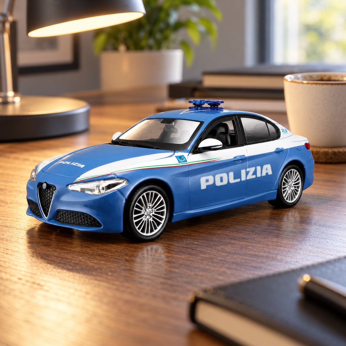 Kit de asamblare machetă Alfa Romeo Giulia Polizia – Bburago – fotografie ilustrativă (AI)