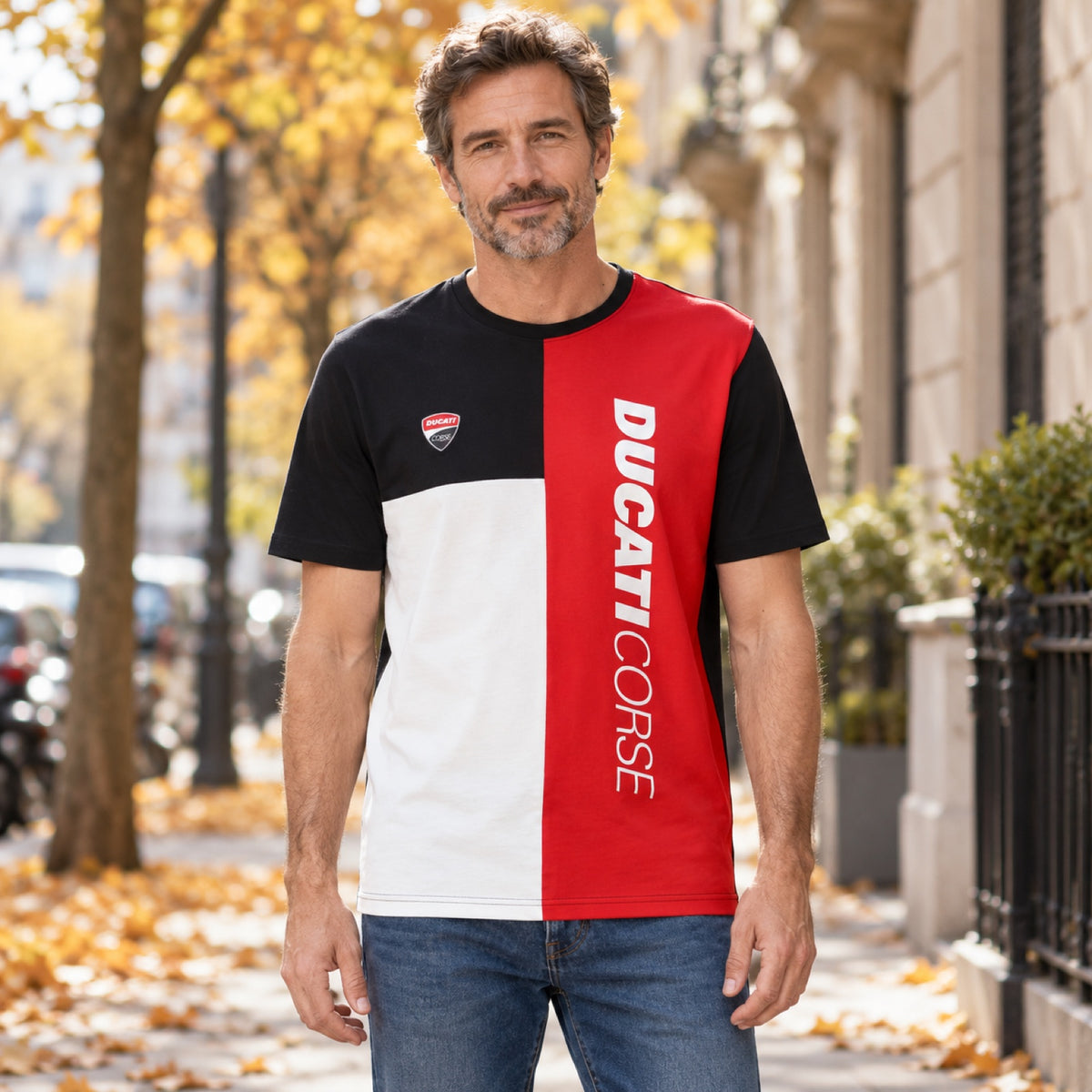 Tricou pentru fani Ducati Corse BLOCK – fotografie ilustrativă (AI)