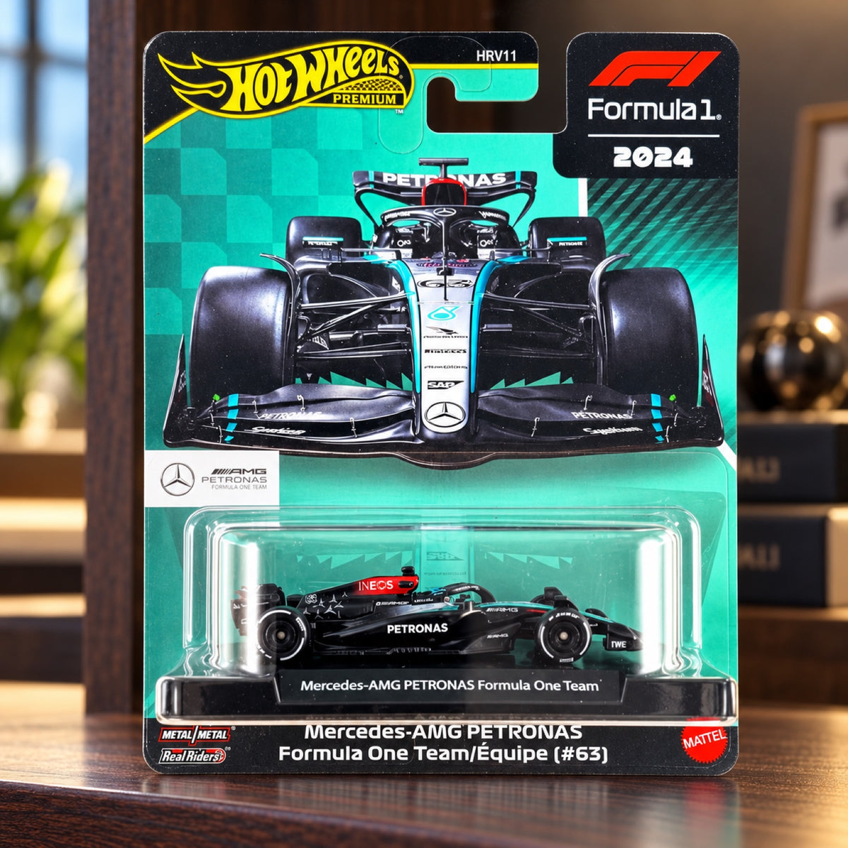 Machetă Hot Wheels F1 Premium – George Russell Mercedes AMG Petronas F1 – fotografie ilustrativă (AI)