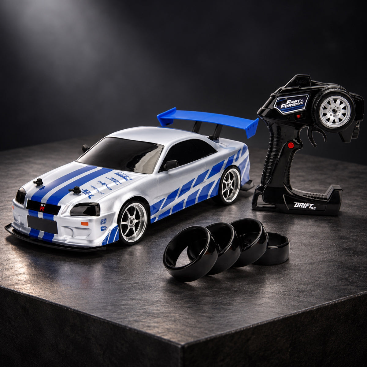 Mașină cu telecomandă Fast & Furious Nissan Skyline – fotografie ilustrativă (AI)