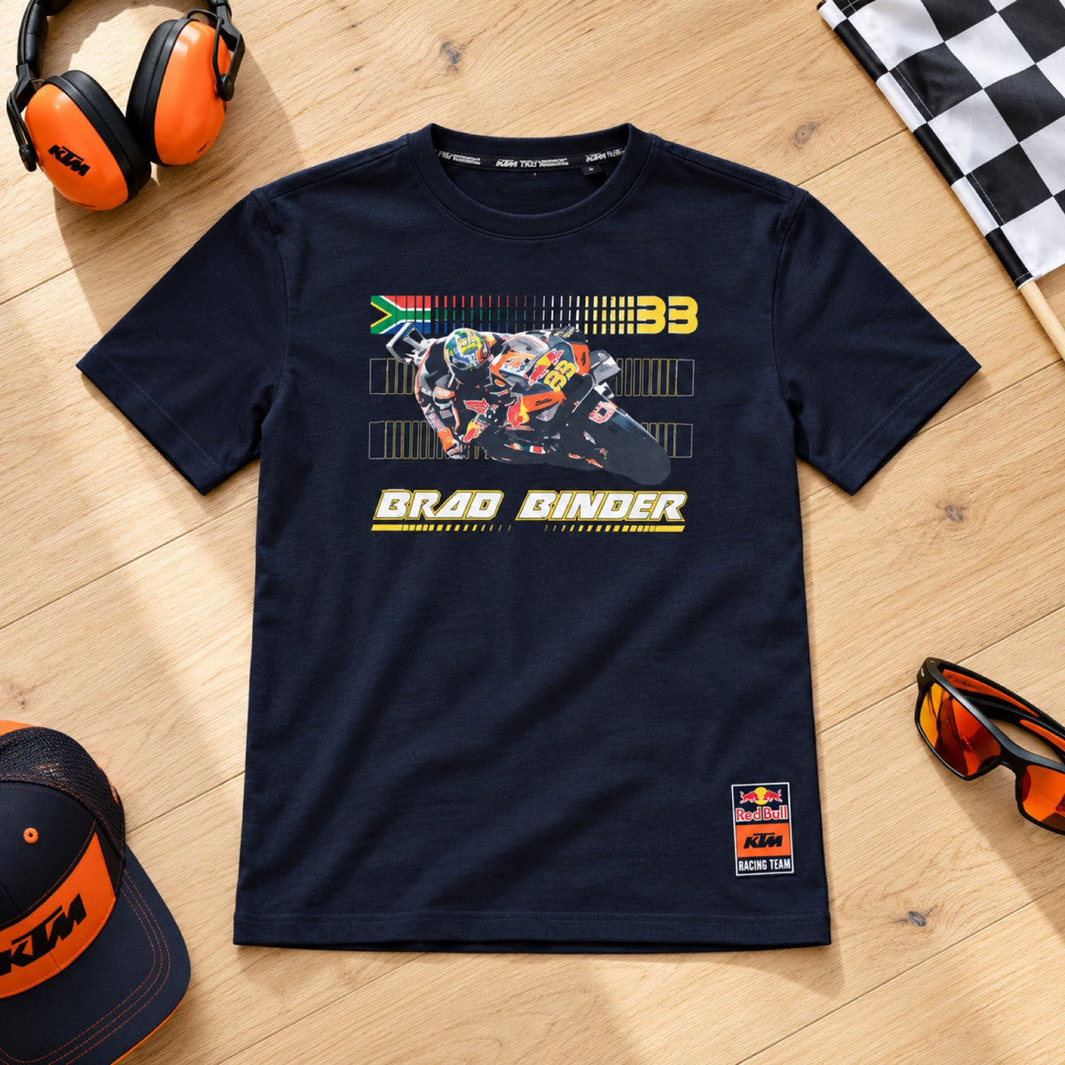 Tricou pentru copii KTM Red Bull Racing #33 Binder – 152 cm – fotografie ilustrativă (AI)
