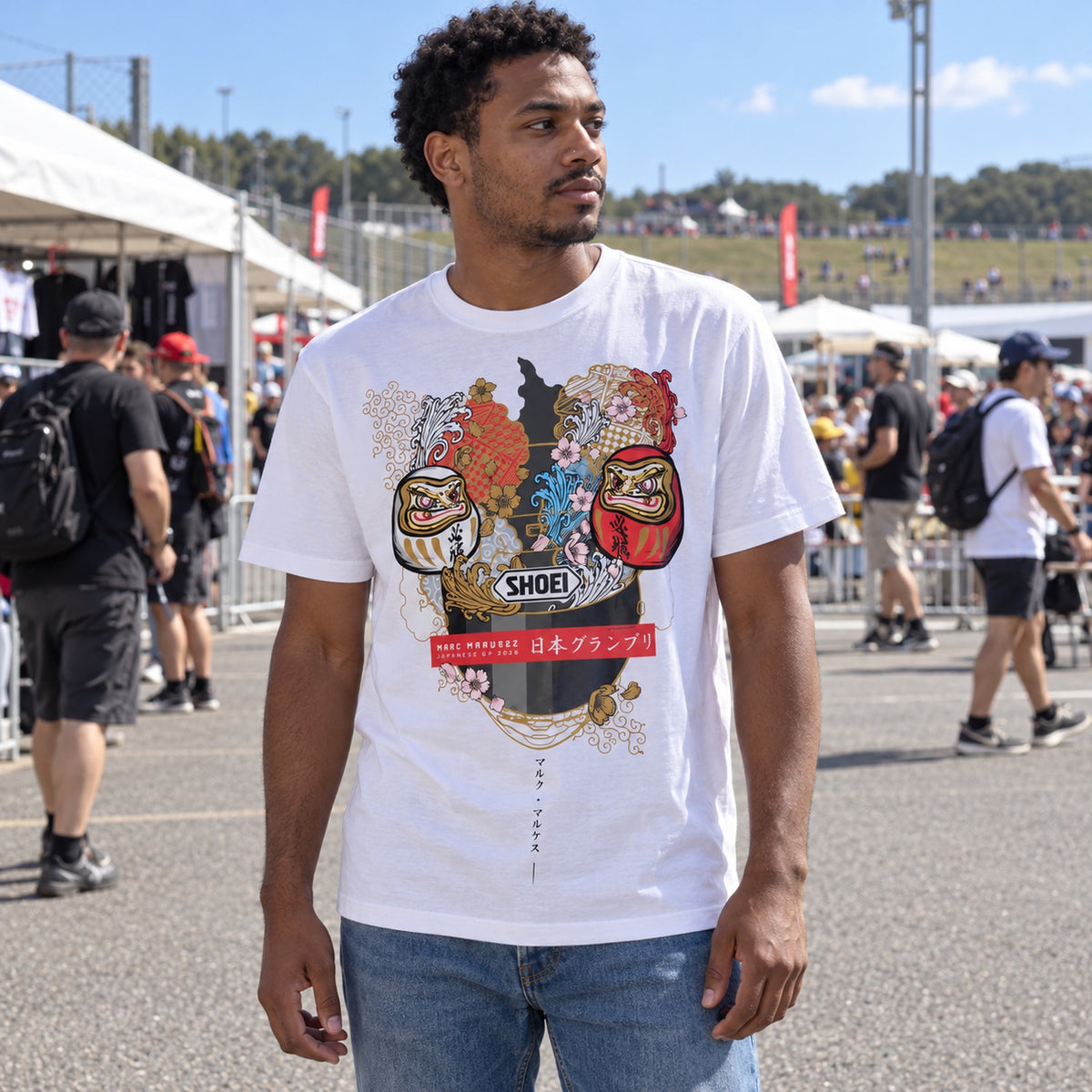 Marc Marquez Japanese GP 2026 Fan T-Shirt – White – ilustrační foto (AI)