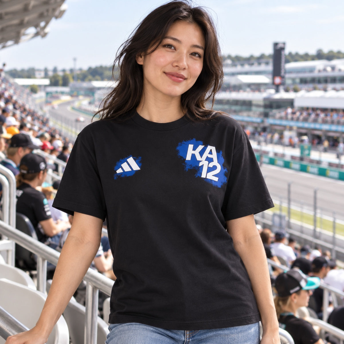 Mercedes-AMG PETRONAS F1 x Adidas KIMI ANTONELLI #12 T-Shirt – Black – illustrative photo (AI)