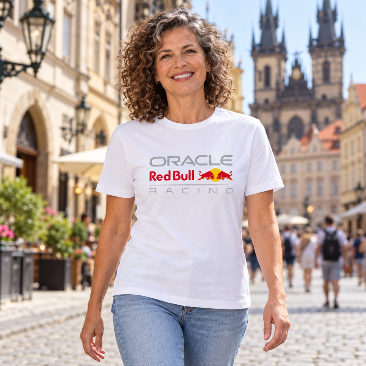 Oracle Red Bull Racing CORE Casual T-Shirt with Logo – White – illustrative photo (AI)