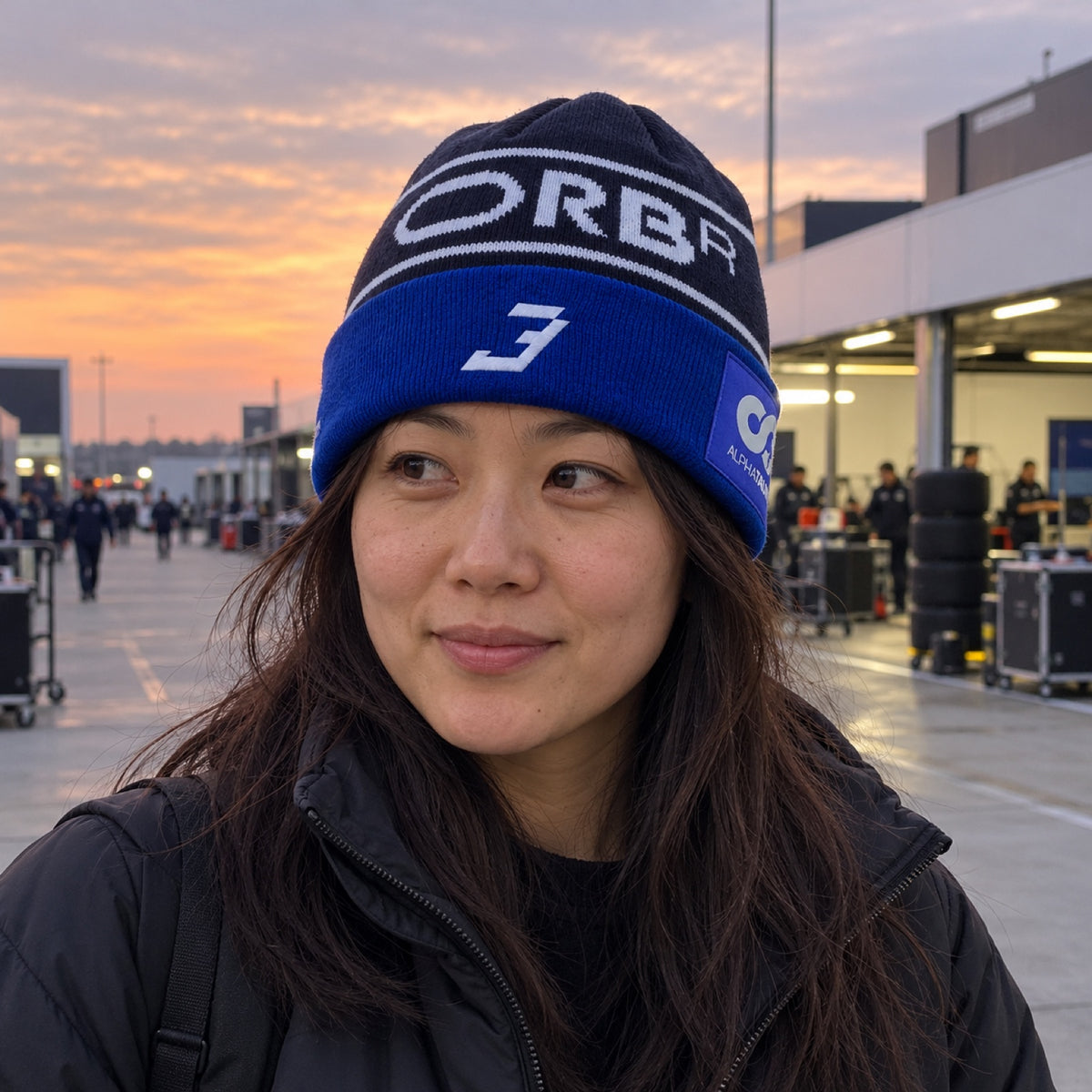 Oracle Red Bull Racing Max Verstappen #3 Beanie – Navy/Blue – ilustrační foto 2 (AI)