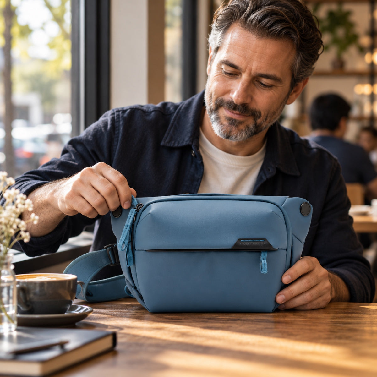 Peak Design Everyday Sling 3L – Ocean – fotografie ilustrativă (AI)