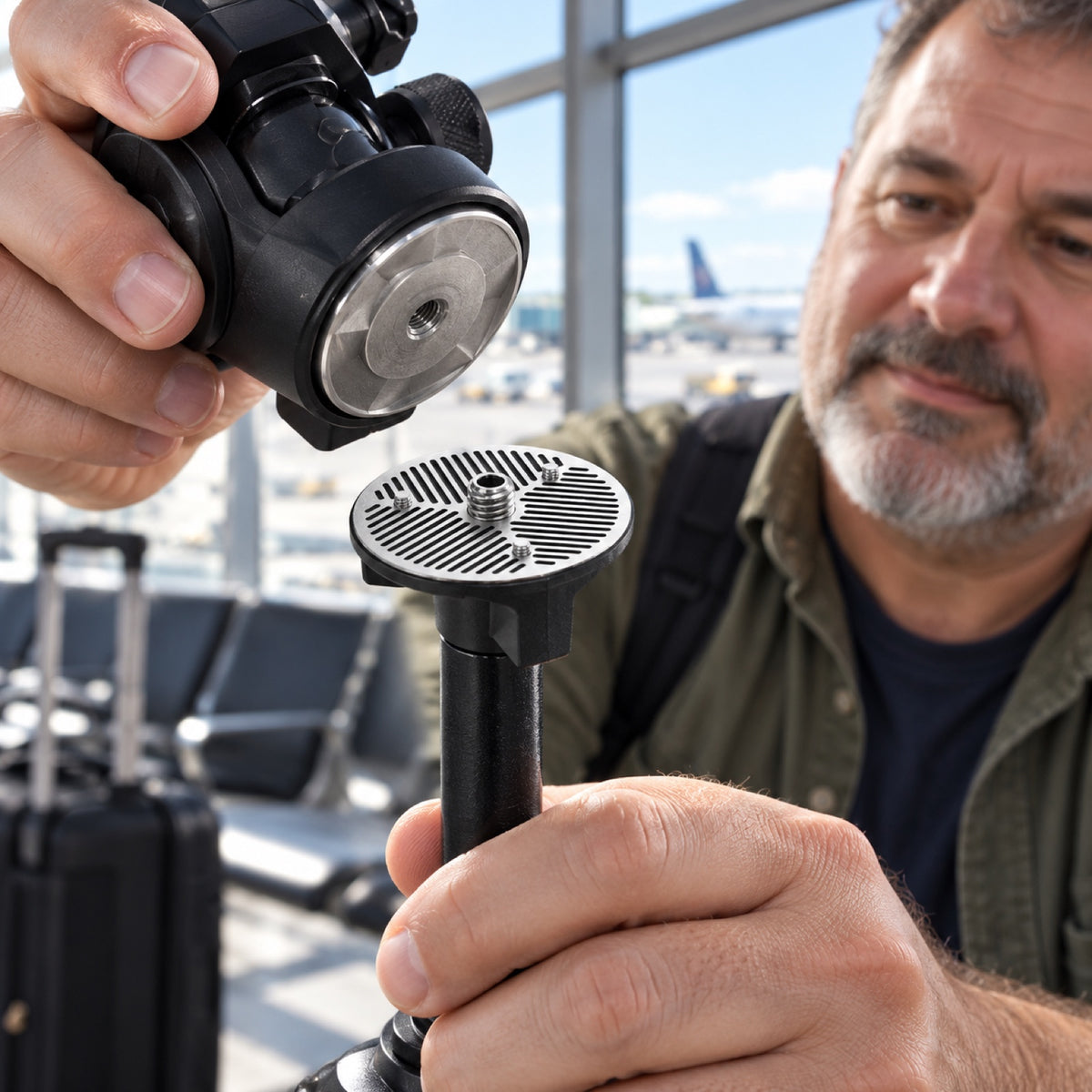 Peak Design Universal Head Adapter – adaptor universal pentru cap – fotografie ilustrativă (AI)