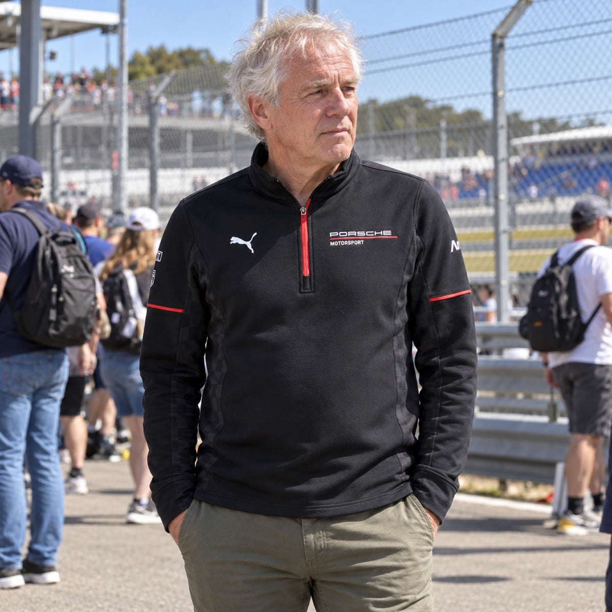 Porsche Motorsport Team Sweatshirt with Sponsor Logos – ilustrační foto (AI)