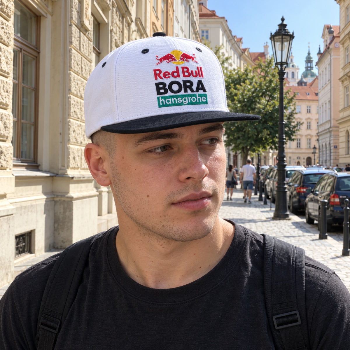 Red Bull Bora Hansgrohe Fan Cap with Flat Peak – illustrative photo (AI)
