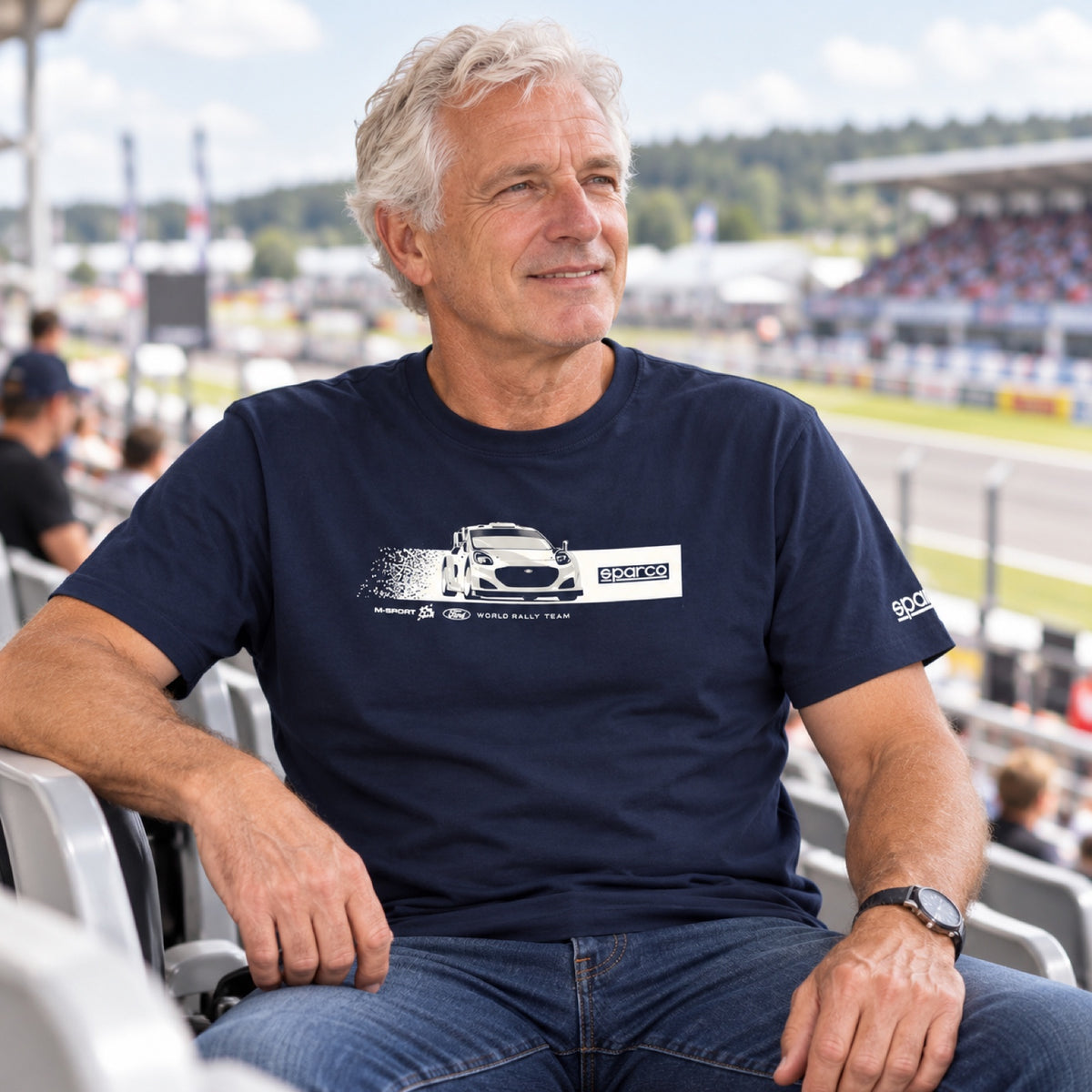 Sparco – tricou casual Ford M-Sport WRC – bleumarin – fotografie ilustrativă (AI)