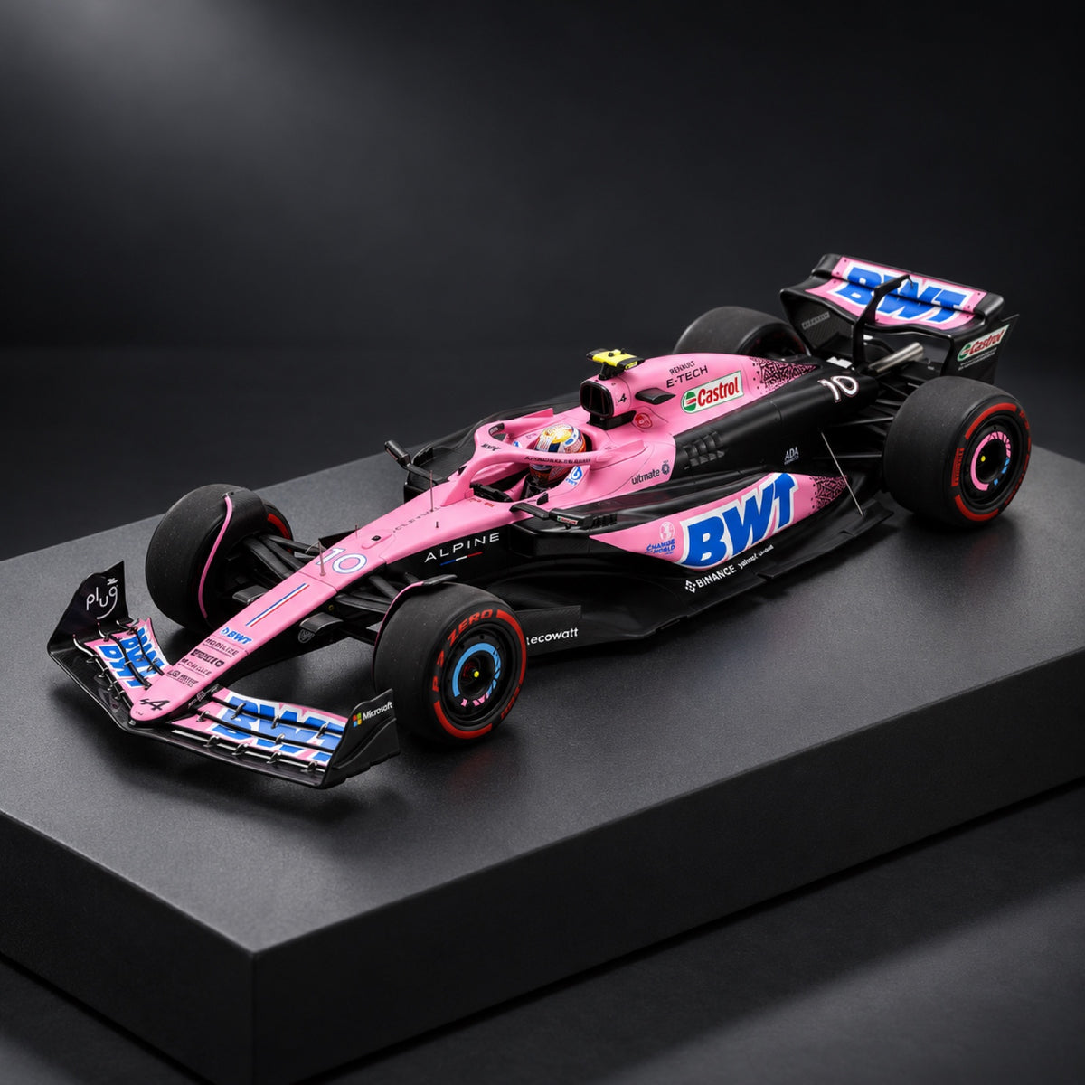 Machetă Spark BWT Alpine F1 Team A523 Pierre Gasly 1:18 – Bahrain GP 2023 – fotografie ilustrativă (AI)
