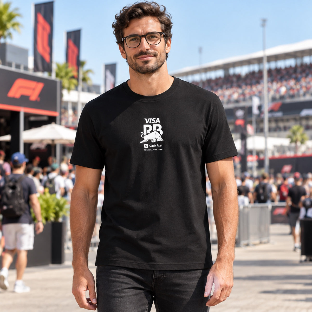 Visa Cash App RB F1 Team ESS Casual T-Shirt – Black – illustrative photo (AI)