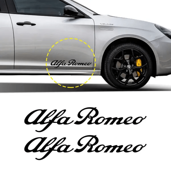 Alfa Romeo large lettering sticker set of 2