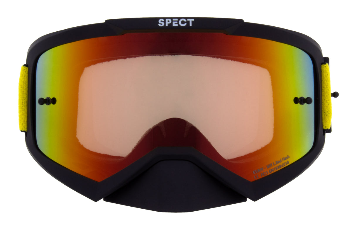 Ochelari de motocros Red Bull Spect EVAN negri cu lentilă roșu-galbenă