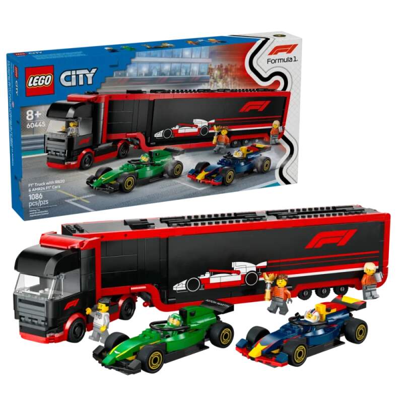 Set LEGO Aston Martin/Red Bull – camion Formula 1 – ediția City