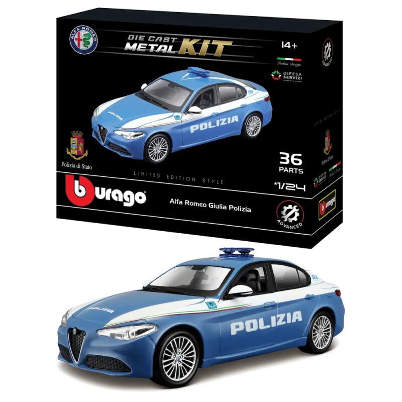 Machetă Bburago kit de asamblare Alfa Romeo Giulia Polizia