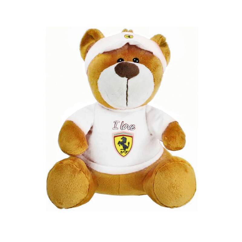 Scuderia Ferrari large plush teddy bear white