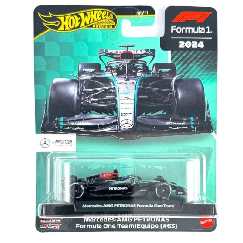 Machetă Hot Wheels F1 Premium - George Russell Mercedes AMG Petronas F1