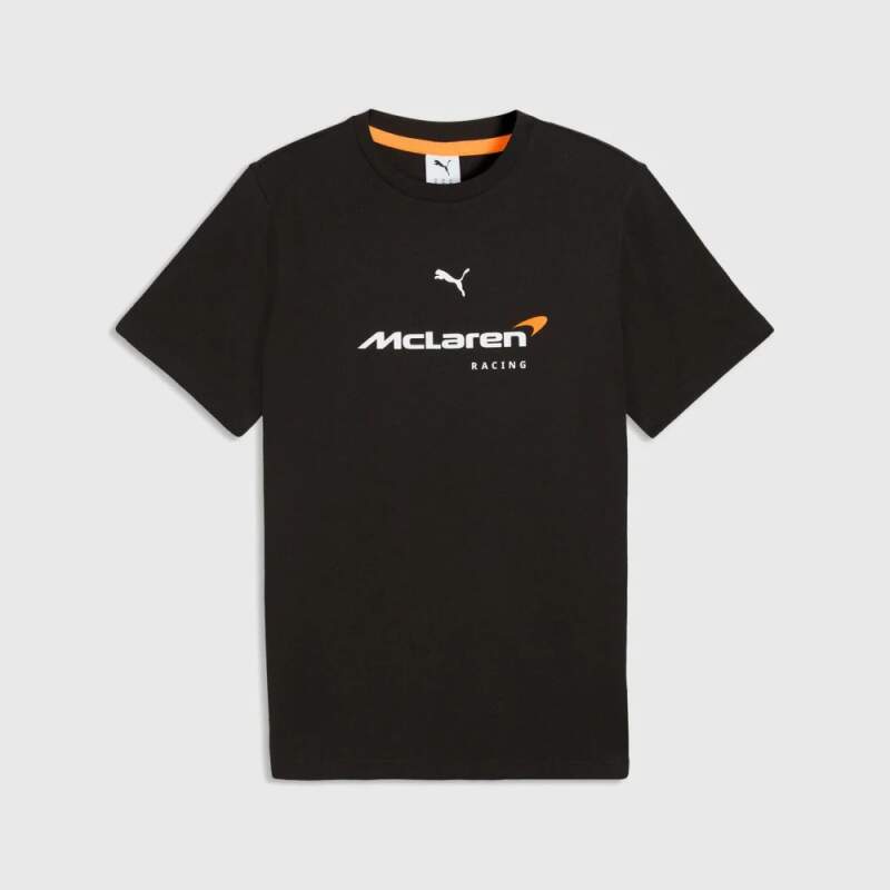 Tricou McLaren F1 negru cu logo Puma - ediție casual