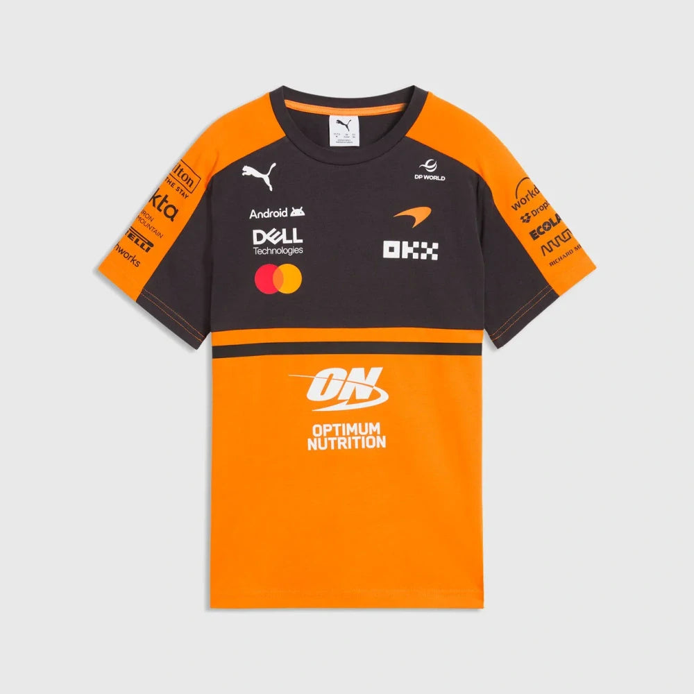 Tricou de echipă pentru copii McLaren F1 x Puma cu logo-urile sponsorilor – ediție de echipă