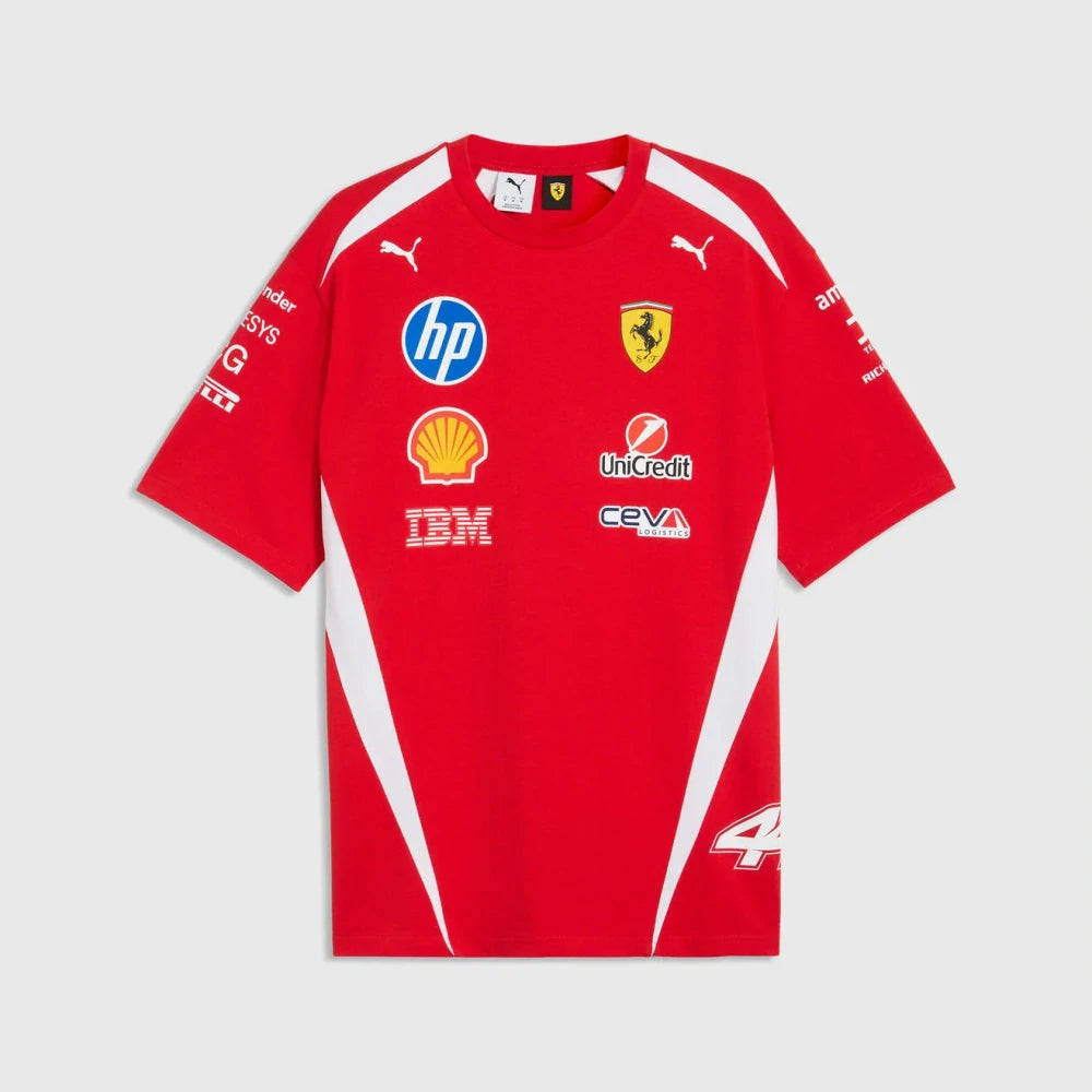 Tricou de pilot Scuderia Ferrari F1 x Puma Lewis Hamilton #44 – roșu, oversized