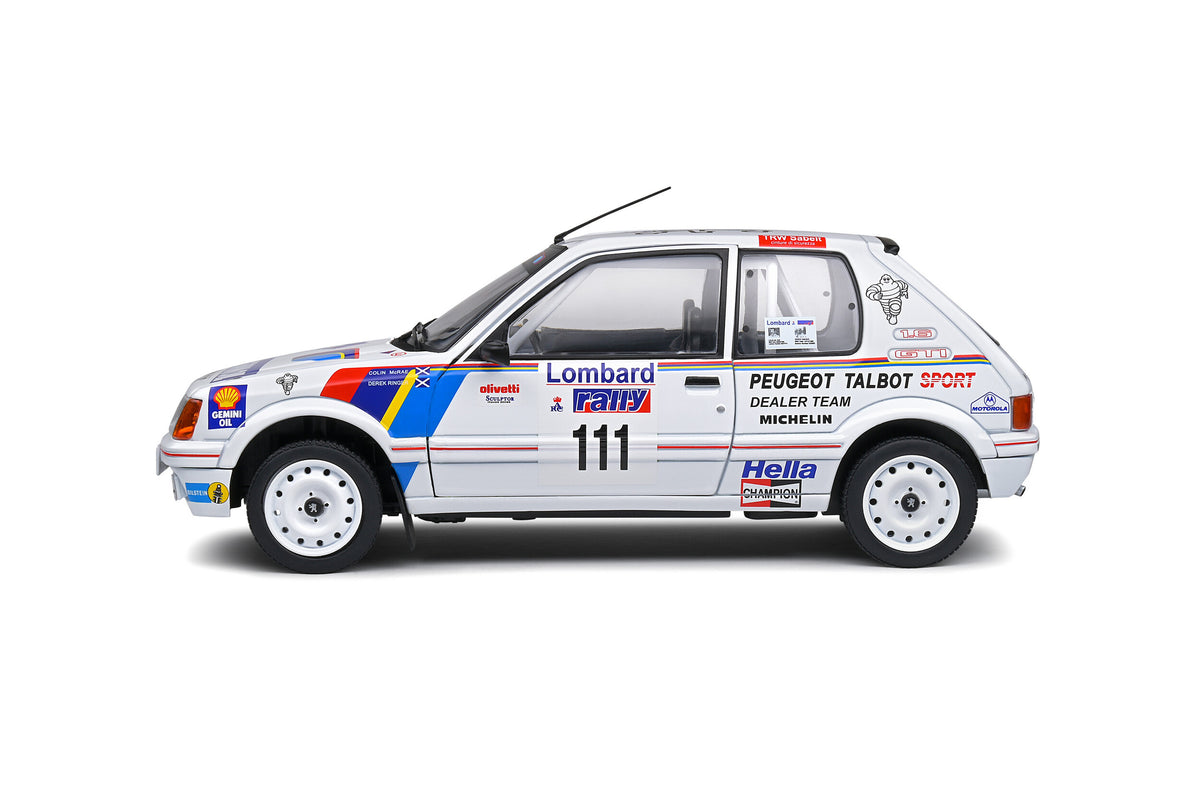 Machetă Solido Peugeot 205 GTI Colin McRae 1:18 Lombard Rally 1988