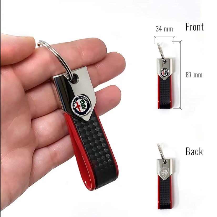 Breloc Alfa Romeo BAND carbon roșu