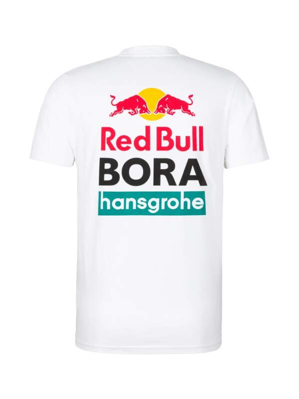 Tricou pentru fani Red Bull Bora Hansgrohe alb cu logo