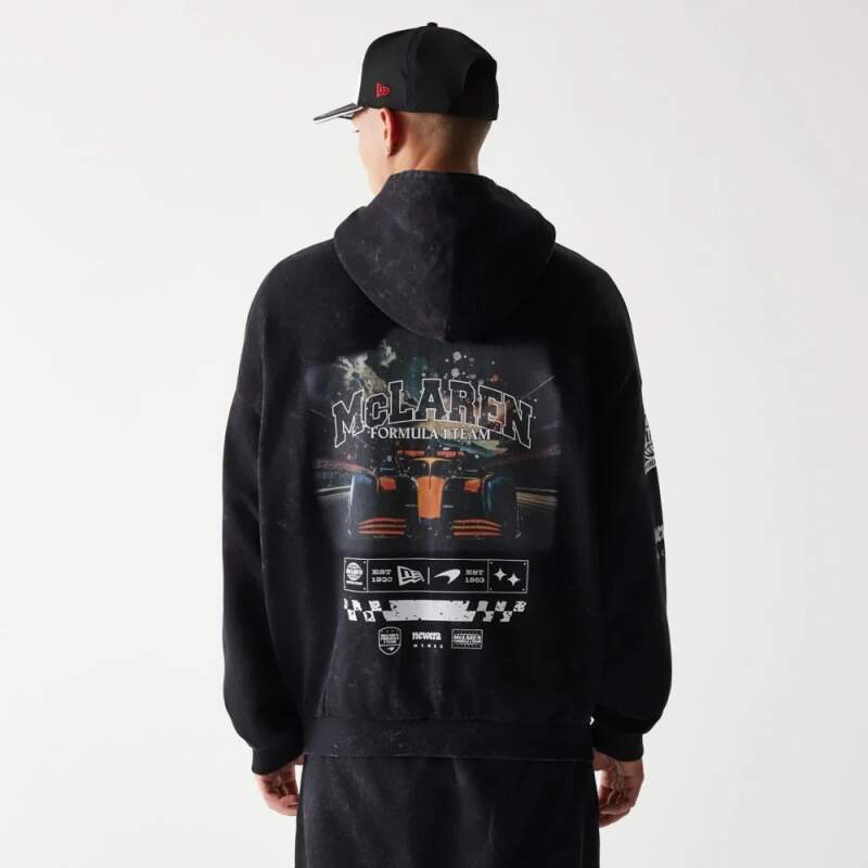 Hanorac casual cu fermoar - McLaren F1 NE GRPHC negru washed