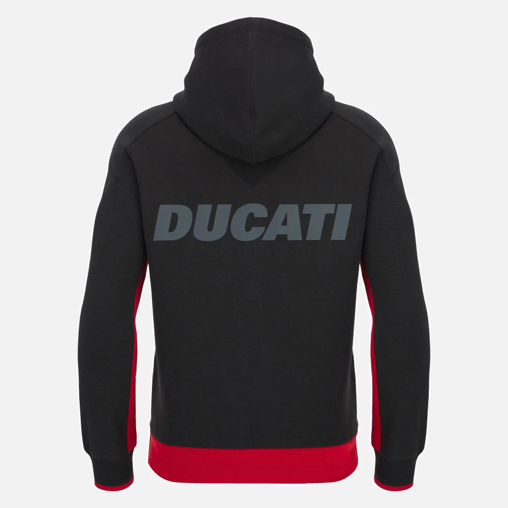 Hanorac cu fermoar Ducati x Macron cu logo – negru