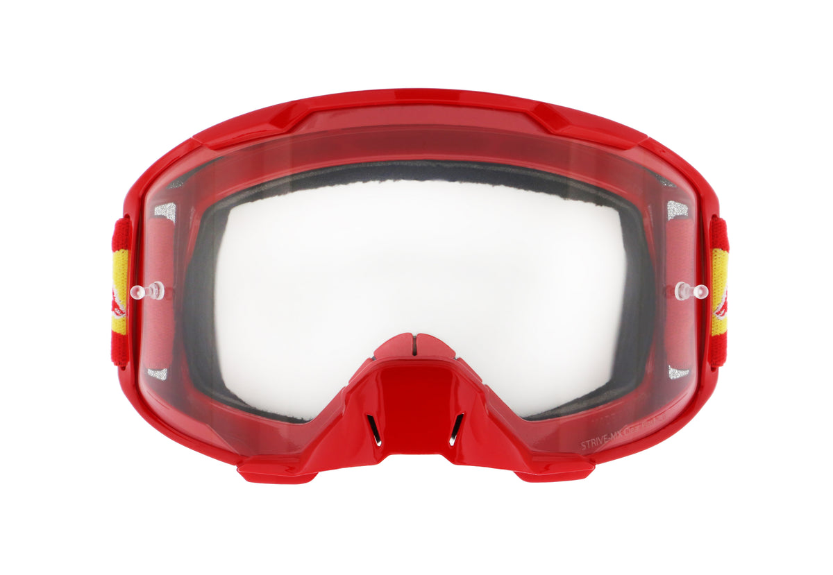 Ochelari de motocros Red Bull Spect STRIVE roșii cu lentilă transparentă