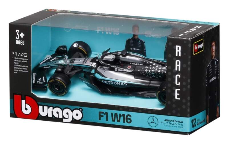 Machetă Mercedes AMG Petronas F1 W16 BBurago #63 George Russell 2025