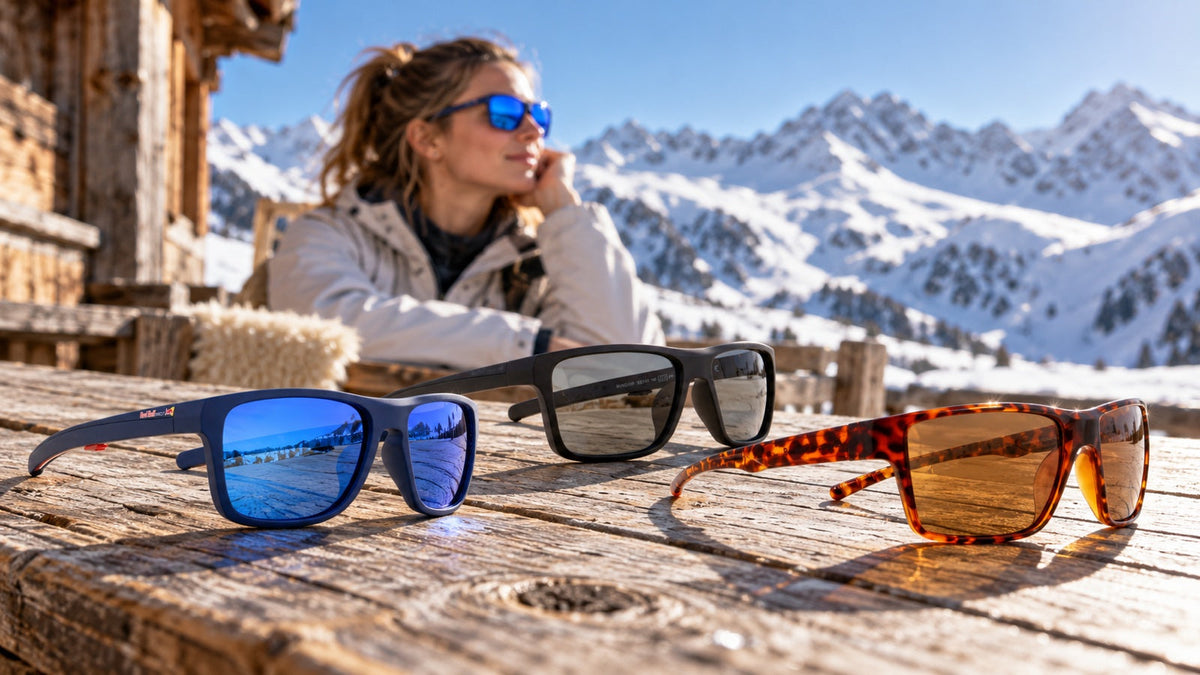 Red Bull Spect glasses: model overview, polarisation, filter categories and prescription lenses – illustrative image created with AI