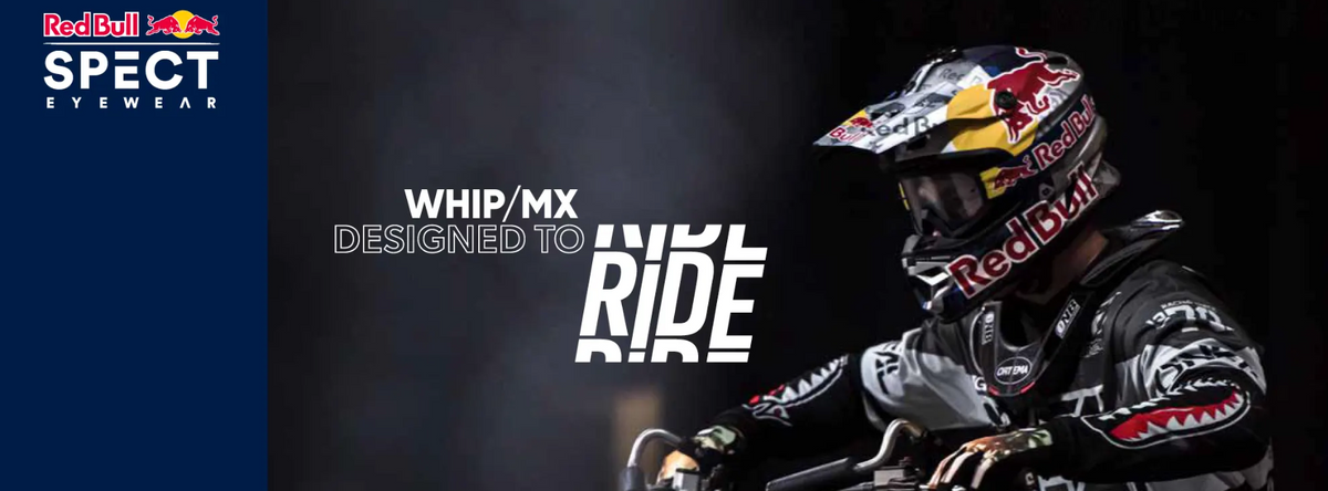 Red Bull Spect WHIP motocross goggles, red with clear lens