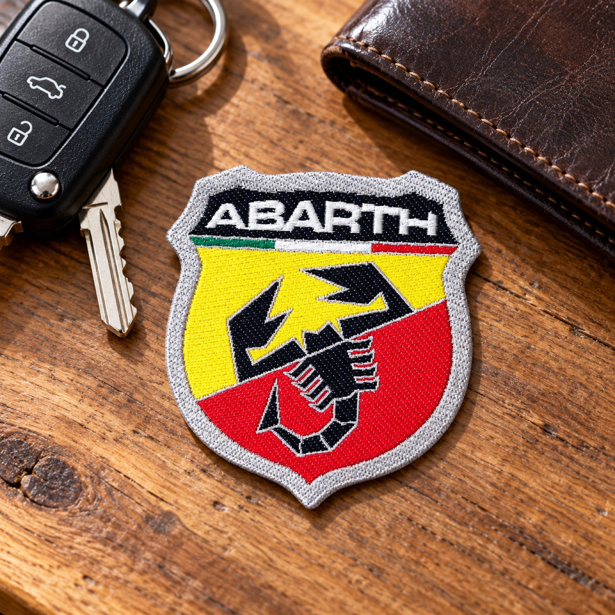 Emblemă textilă Abarth SCUDETTO – fotografie ilustrativă (AI)
