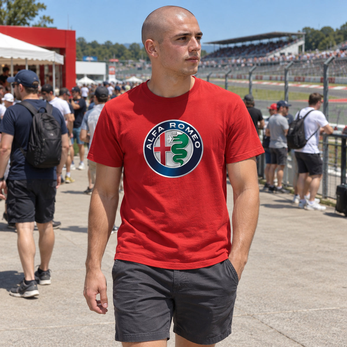 Alfa Romeo AR Logo T-Shirt – Red – ilustrační foto (AI)