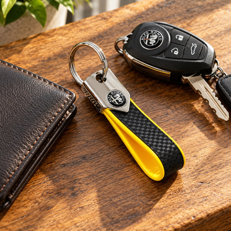 Alfa Romeo BAND Keyring – Carbon Yellow – illustrative photo (AI)