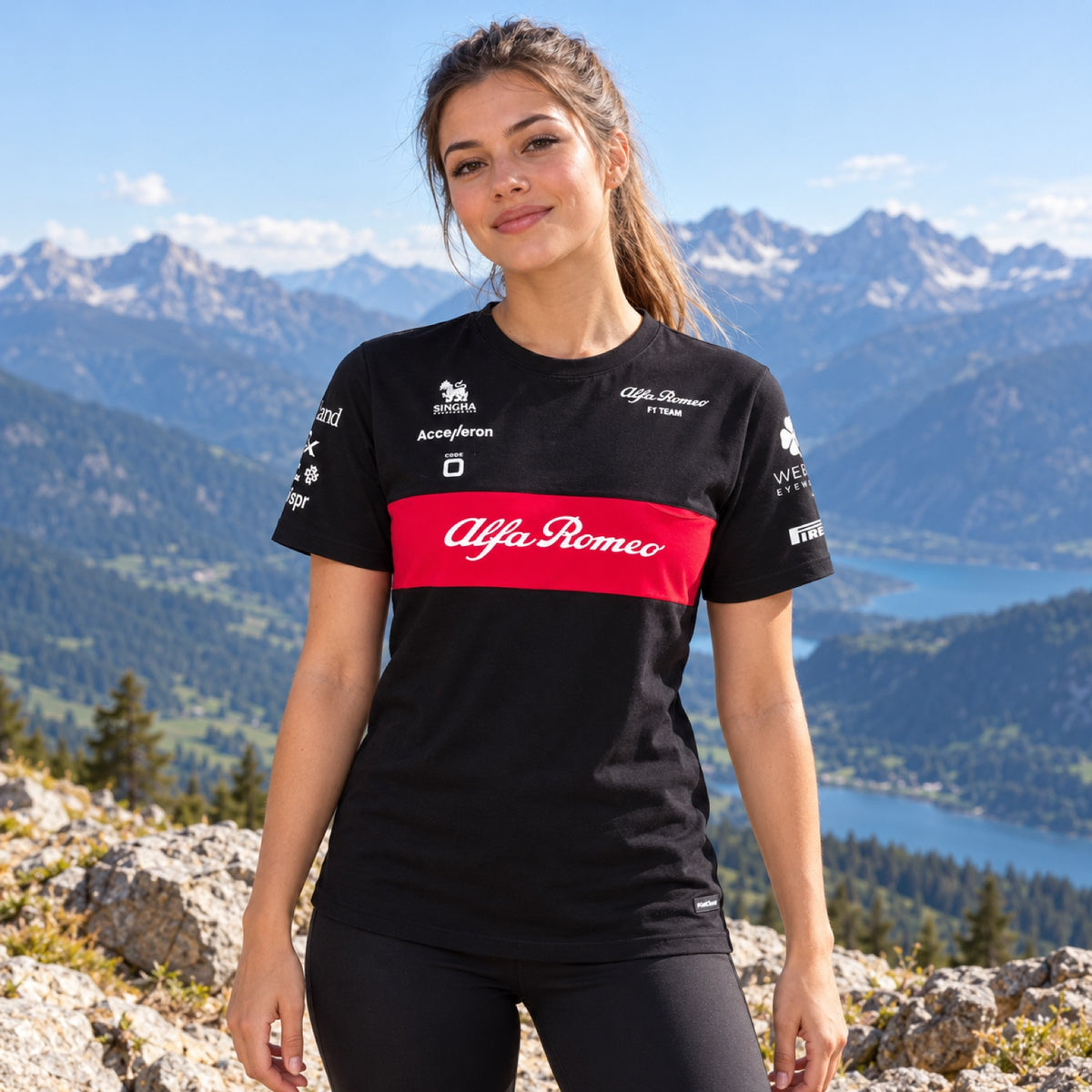 Tricou Alfa Romeo F1 Team – negru – fotografie ilustrativă (AI)