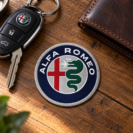 Emblemă textilă Alfa Romeo LOGO 50 mm – fotografie ilustrativă (AI)