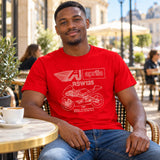 Tricou Aprilia Vintage RSW 125 – roșu – fotografie ilustrativă (AI)