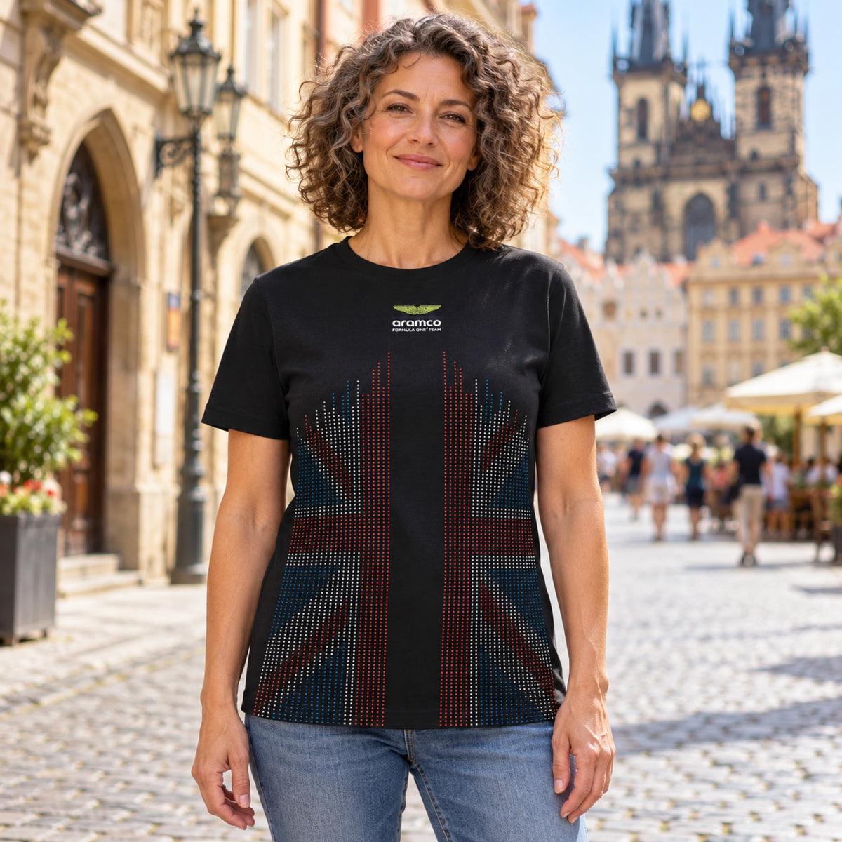 Tricou pentru fani Aston Martin F1 Team – ediție specială Silverstone – fotografie ilustrativă (AI)