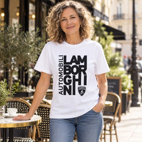 Tricou casual Automobili Lamborghini – alb – fotografie ilustrativă (AI)