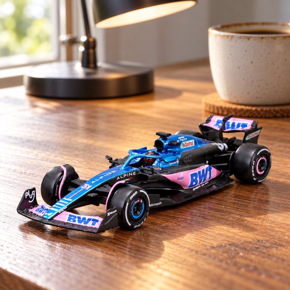 Machetă Alpine F1 A523 Bburago #31 Esteban Ocon 2023 1:43 – Signature – fotografie ilustrativă (AI)
