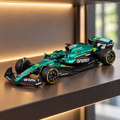 Machetă Bburago Aston Martin F1 AMR25 #18 Lance Stroll 2025 – fotografie ilustrativă (AI)