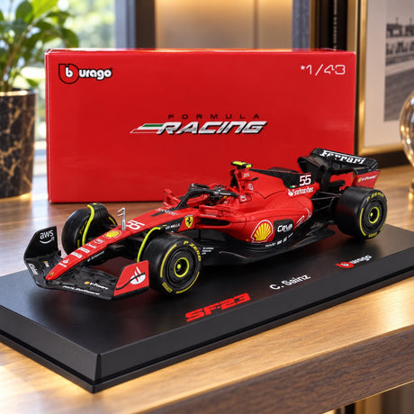 Scuderia Ferrari SF-23 Bburago #55 Carlos Sainz 2023 Model 1:43 – Signature – illustrative photo (AI)