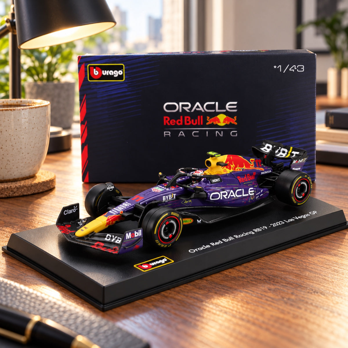 Machetă Red Bull F1 RB19 BBurago #11 Sergio Perez 2023 1:43 Signature – SE Las Vegas GP – fotografie ilustrativă (AI)