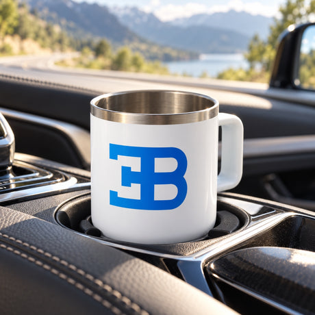 Cană Bugatti cu logo – albă – fotografie ilustrativă (AI)