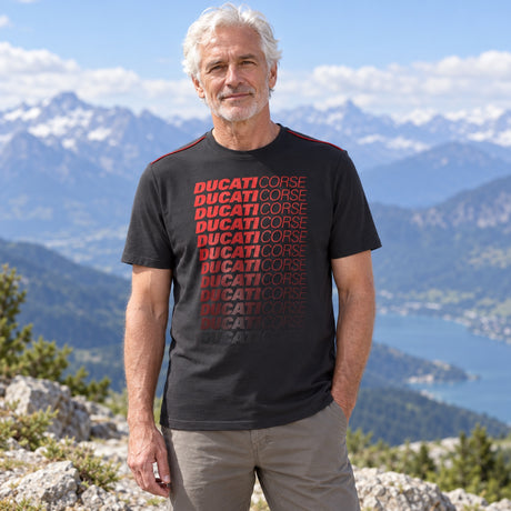 Tricou pentru fani Ducati Corse DUCATI – gri închis – fotografie ilustrativă (AI)